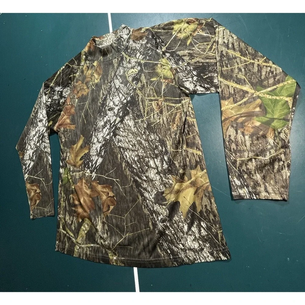 Vintage Y2K Realtree Camo Long Sleeve‎ Shirt Medium Hunting Mossy Oak Forest